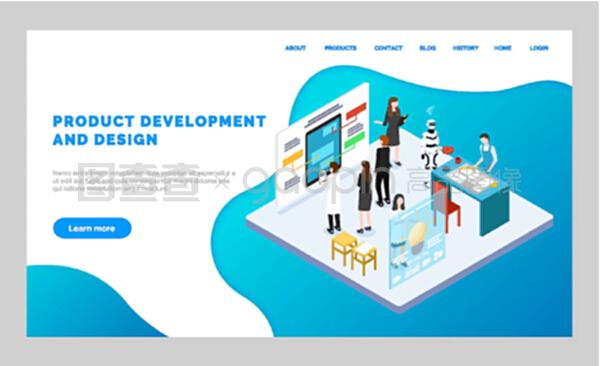 軟件產(chǎn)品開(kāi)發(fā)和設(shè)計(jì)網(wǎng)站。從事工程、制造過(guò)程的人員。移動(dòng)應(yīng)用程序模型板。平面網(wǎng)頁(yè)矢量插圖。產(chǎn)品開(kāi)發(fā)和設(shè)計(jì)網(wǎng)頁(yè),模型